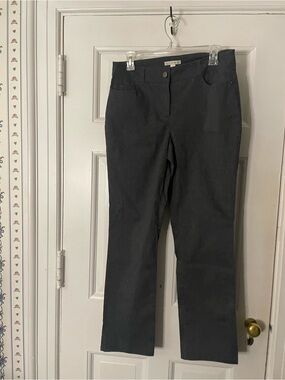 Dana Buchman Straight-Leg Pants in Charcoal Gray